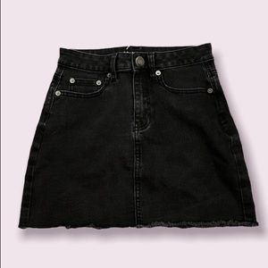 black jean mini skirt